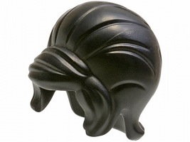 Black Minifigure, Hair Female Beehive Style with Sideways Fringe