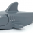 Dark Bluish Gray Shark with Rounded Nose and Debossed Gills with Black Eyes with Eyelids and White Partial Circle Pupils Pattern