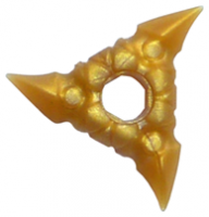 Pearl Gold Minifigure, Weapon Shuriken Throwing Star with Textured Grips