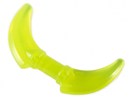Trans-Neon Green Minifigure, Weapon Hook with Double Blades