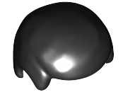Black Minifigure, Hair Male Smooth