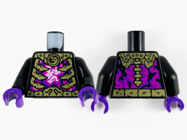 Black Torso Gold Armor and Ribs, Magenta, Dark Purple and White Energy Pattern / Black Arms / Dark Purple Hands