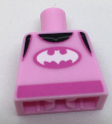 Bright Pink Torso Tank Top over Black Shirt, White Batman Logo, Dark Pink Sash Pattern