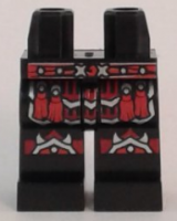 Black Hips and Legs with Red Studded Belt, Tassels and Armor Pattern