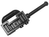 Black Minifigure, Utensil Radio (Walkie-Talkie) with Detailed Grille