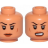 Nougat Minifigure, Head Dual Sided Female, Black Eyebrows, Dark Orange Lips, Lines on Cheeks, Neutral / Angry Pattern