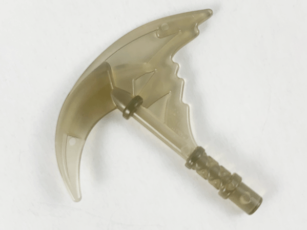 Trans-Brown Minifigure, Weapon Sickle with Trailing Energy Effect