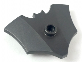 Pearl Dark Gray Minifigure, Weapon Batarang, Shield Size with Stud on Front