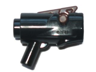 Black Minifigure, Weapon Gun, Mini Blaster / Shooter with Reddish Brown Trigger (15391 / 15392)