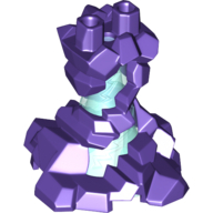 Dark Purple Lower Body, Swirling Rocks over Molded Trans-Light Blue Cone with Debossed Zigzag Lines / Lightning Bolts Pattern